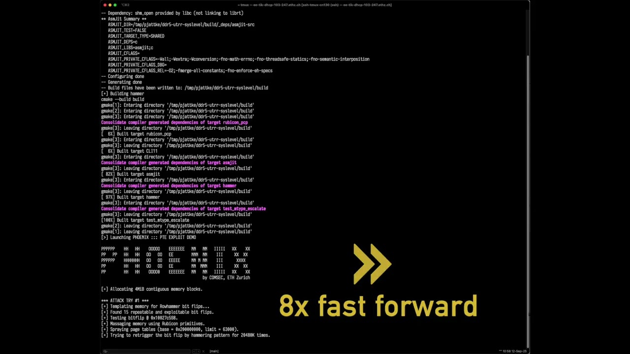 Phoenix – Rowhammer Attacks on DDR5 ::: PTE Exploit Demo