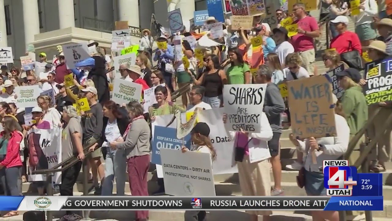 Utahns rally at Utah State Capitol to protest data center developments