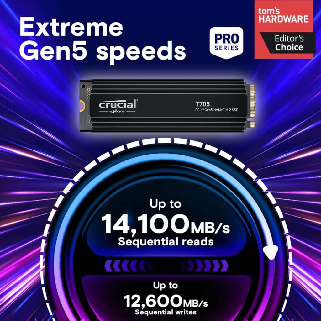 crucial t705 ssd 4TB speed