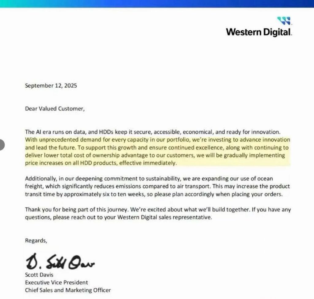 western digital raises hdd letter