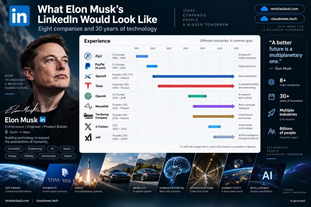 Así sería el LinkedIn de Elon Musk: ocho empresas y 30 años de tecnología 1 elon musk linkedin en