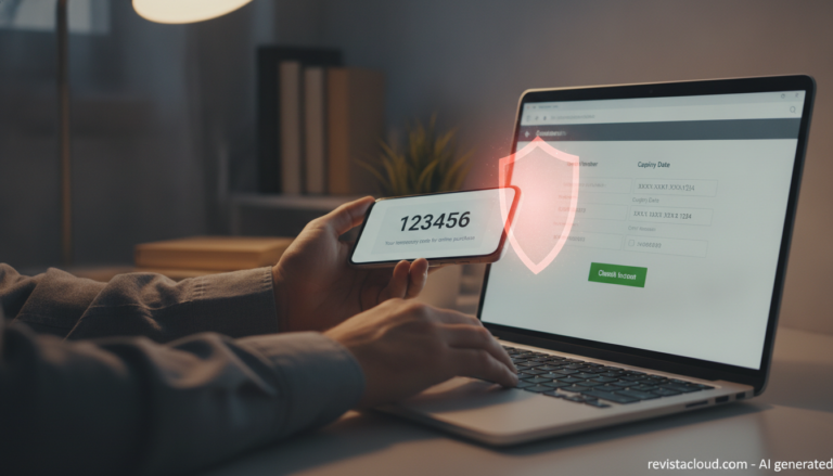 Compra con tarjeta por internet con verificación por código y alerta de estafa