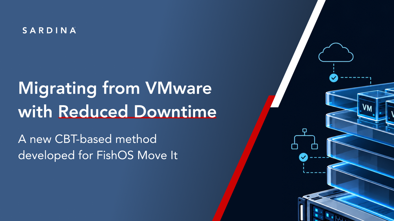 Sardina Systems migra de VMware a OpenStack sin VDDK y con sincronización CBT 1 Esquema de la migración de VMware a FishOS OpenStack sin VDDK con Changed Block Tracking en FishOS Move It