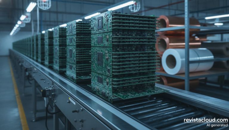 Placas de circuito impreso multicapa para servidores de IA en una línea de producción