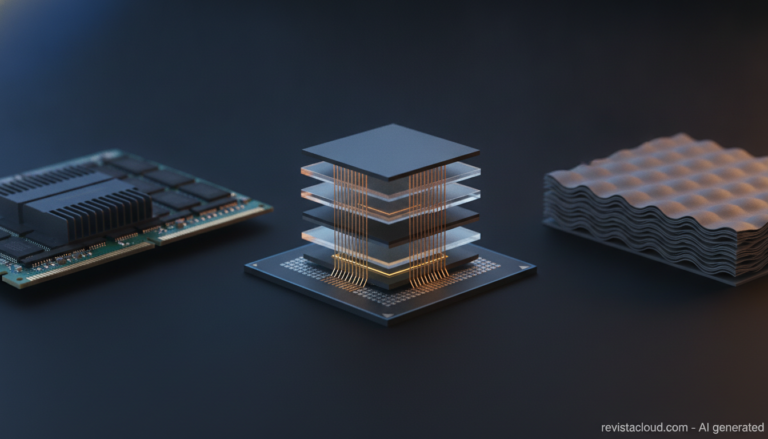 Evolución de la memoria: módulo DDR, HBM apilada sobre el chip y NAND 3D