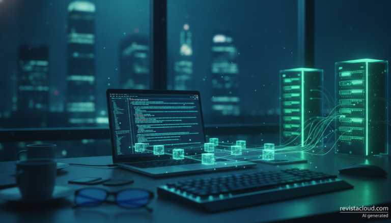 Representación de contenedores en la nube conectados a servidores de GPU