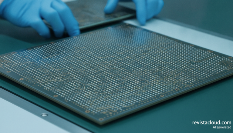 Sustrato multicapa de gran tamaño para un chip de IA en una línea de fabricación