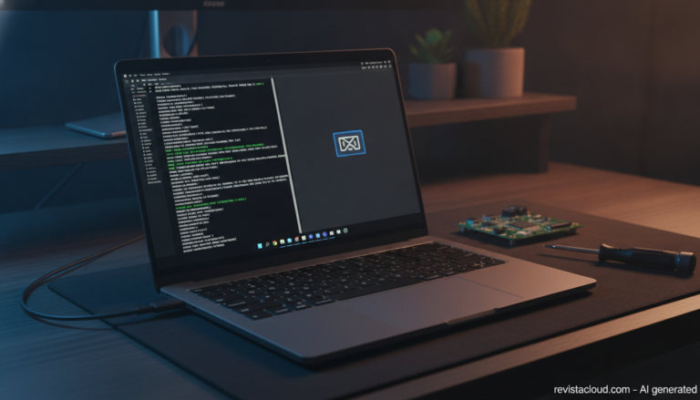 Portátil con Snapdragon arrancando macOS mediante un cable USB-C