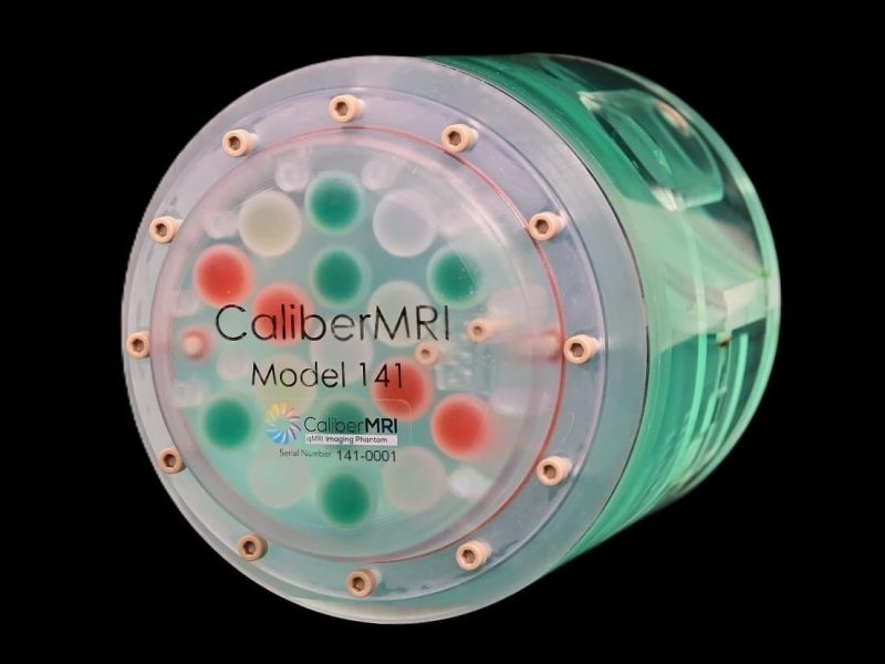 CaliberMRI's qDisc (quantitative Dual Imaging Standardization Compartment) - Model 141 with T1, T2, ADC and PD spheres.