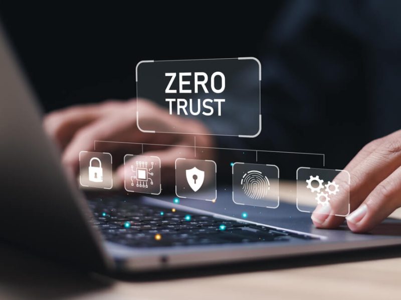 Zero,Trust,Security,Concept,,Businessman,Use,Laptop,With,Virtual,Zero