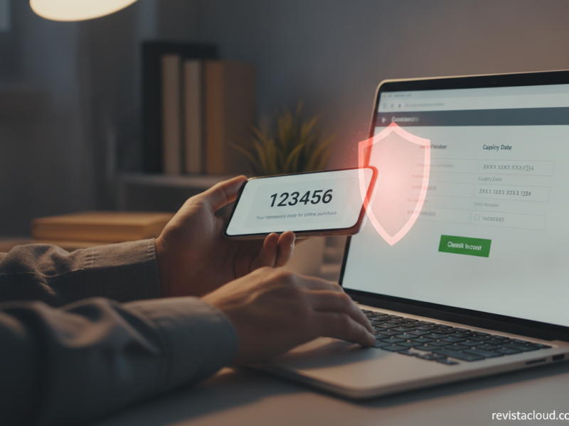 Compra con tarjeta por internet con verificación por código y alerta de estafa