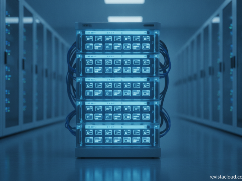 Servidor en un centro de datos con muchas instancias ligeras de navegador ejecutándose en paralelo