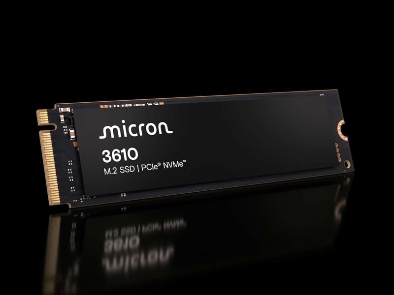 Micron 3610 M.2 80mm right facing on black