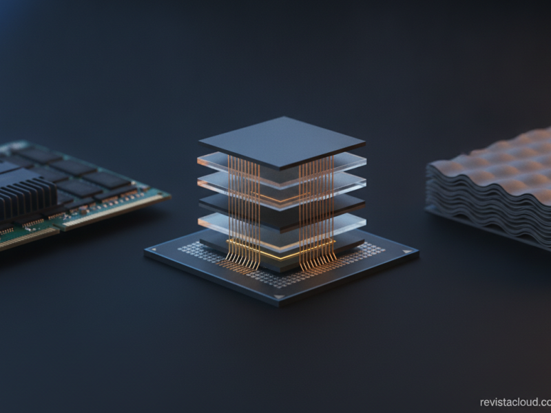 Evolución de la memoria: módulo DDR, HBM apilada sobre el chip y NAND 3D